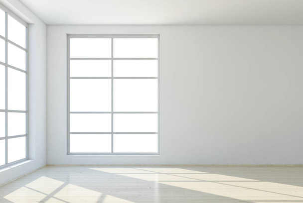velké luxusní moderní světlé interiéry prázdná místnost ilustrace 3D  - Fotografie, Obrázek