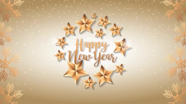 happy new year animation with circular leafs frame - Footage, Video