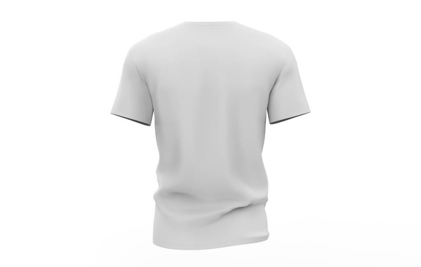 camisa redondeada de color mock-up plantilla, aislada en blanco, camisa de camiseta simple arriba. presentación de diseño para impresión. 3d ilustración - Foto, imagen