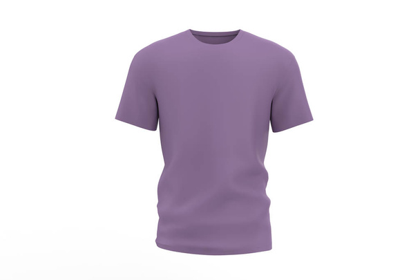 camisa redondeada de color mock-up plantilla, aislada en blanco, camisa de camiseta simple arriba. presentación de diseño para impresión. 3d ilustración - Foto, imagen