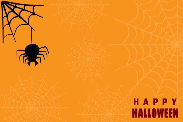 Halloween pozadí s černým pavoukem a pavučinou - Vektor, obrázek