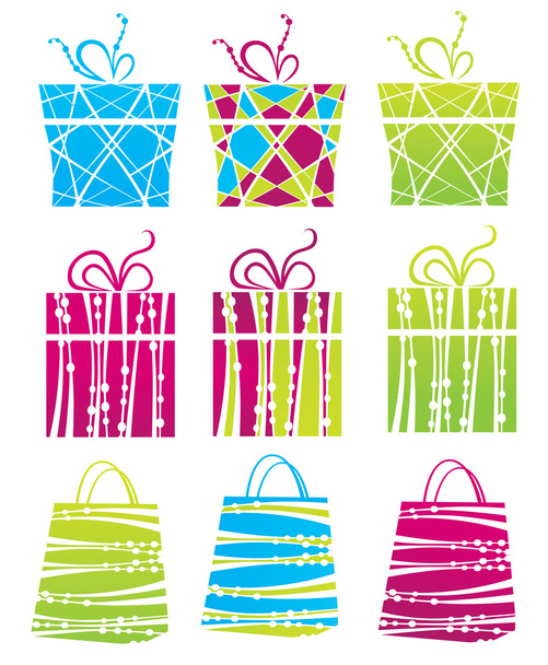 Vector collection of bags and boxes - Vector, imagen