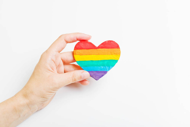 LGBT symbol Heart in hand. - 写真・画像