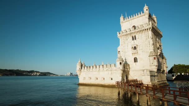 Twierdza Belem Tower w Lizbonie Portugalia - Materiał filmowy, wideo