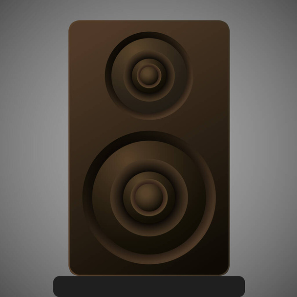 brown music speaker on gray background, vector illustration, eps 10 - Вектор,изображение