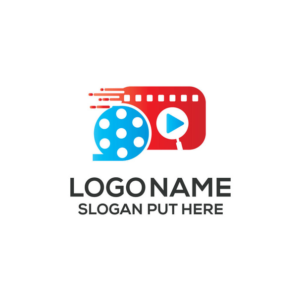 Plantilla de diseño de logotipo de medios de película creativa y moderna para empresas multimedia, negocios o industria lista para usar
 - Vector, imagen