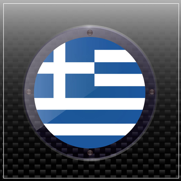 Botão com bandeira da Grécia. Ilustração
. - Foto, Imagem