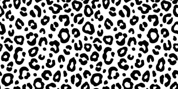 Zwart-wit luipaard naadloos patroon. Fashion stijlvolle vector textuur. - Vector, afbeelding