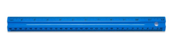 Blue plastic ruler isolated - Photo, Image