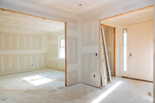 Drywall finish building industry new home construction interior - Photo, Image