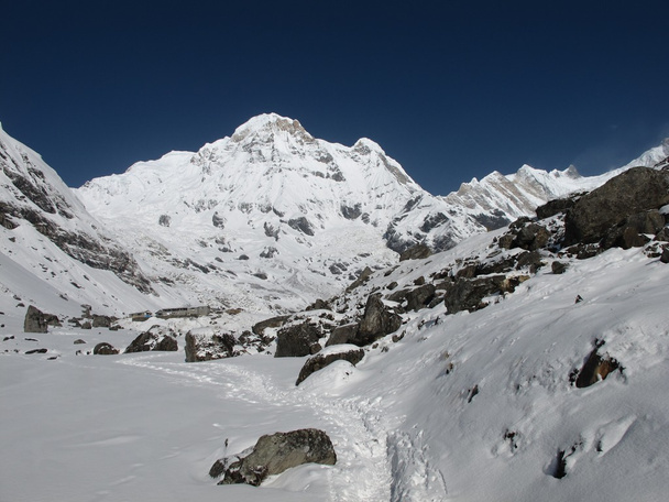 Camp de base de l'Annapurna et montagne de la chaîne Annapurna
 - Photo, image
