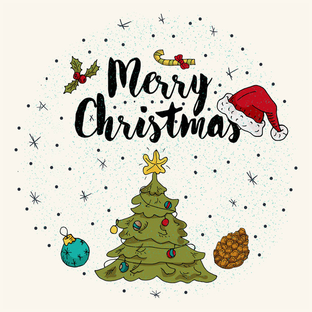 Año nuevo y diseño de color de contorno de Navidad para tarjetas de diseño en
  - Vector, imagen