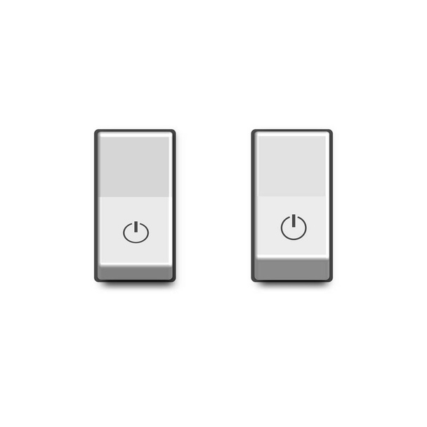 Ensemble d'interrupteurs à bascule réalistes en position marche et arrêt, illustration vectorielle
. - Vecteur, image