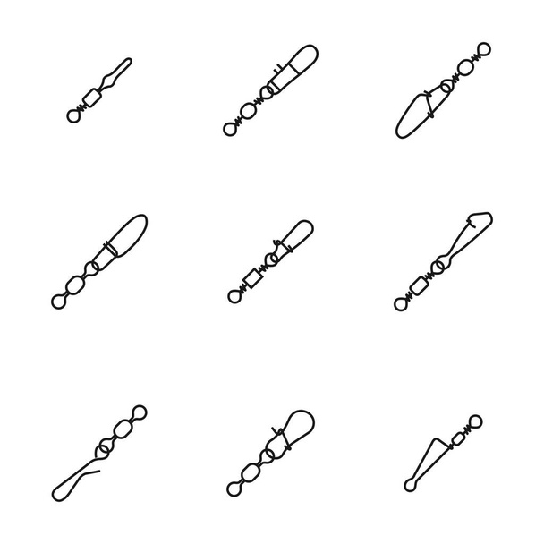 Conjunto de varios broches de presión enganchados con giratorios, ilustración vectorial
. - Vector, imagen