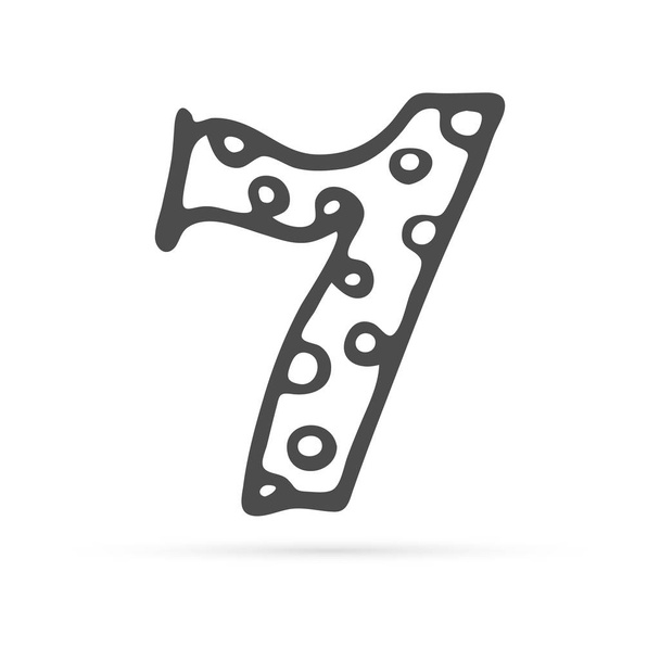 doodle numero sette icona, disegno a mano illustrazione vettoriale
 - Vettoriali, immagini
