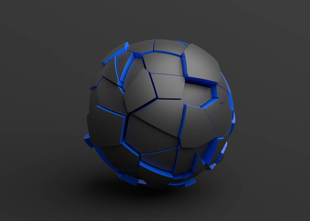 Abstract 3D Render of Cracked Sphere - Foto, Imagen