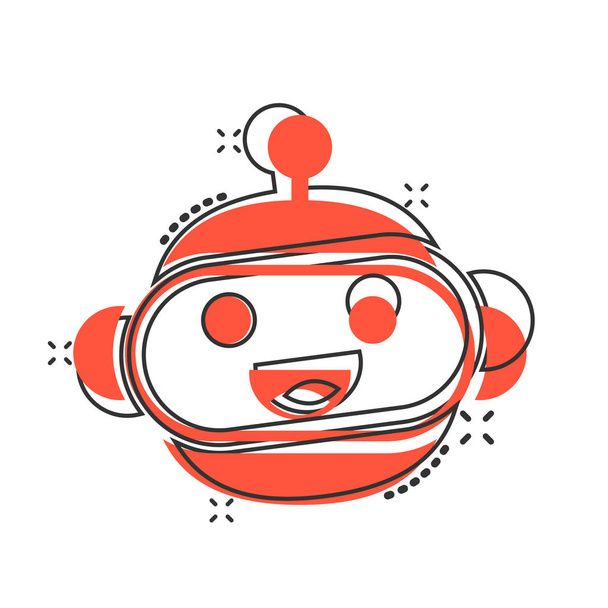 Lindo robot chatbot icono en estilo cómico. Carro vector operador Bot
 - Vector, imagen