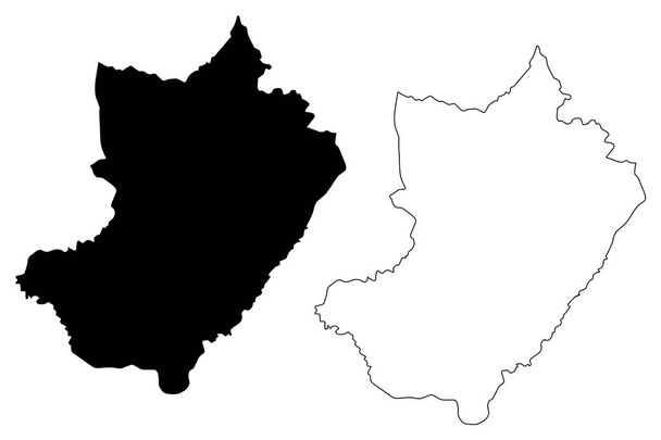 Lekoumou Department (Departments of the Republic of the Congo, Congo-Brazzaville, Congo Republic, Rotc) map vector illustration, scribble sketch Lekoumou map - Вектор, зображення
