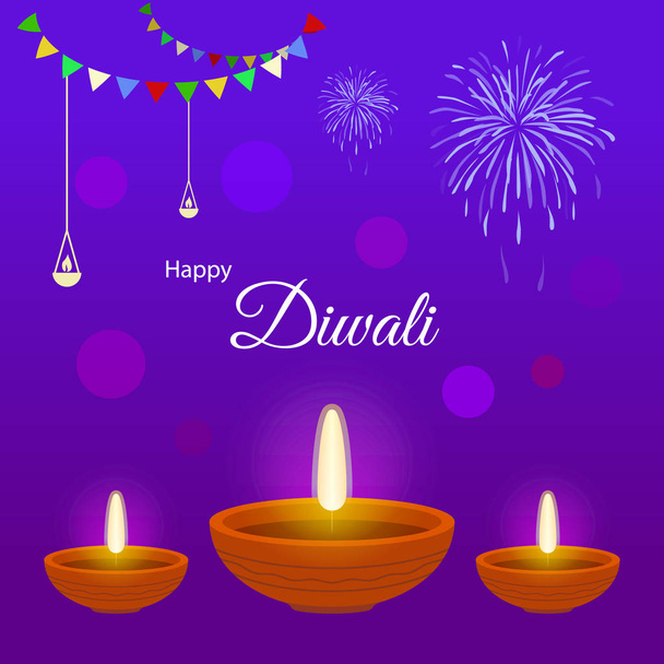 Festival Indiano Diwali ou Deepawali Cartão de Fundo! Feliz Diwali. ! - Vetor, Imagem