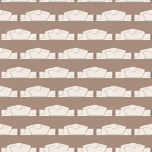 Seamless pattern with decorative belt with architectural details. Decoration of the wall fragment - Вектор, зображення