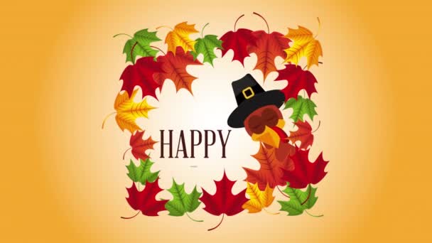 feliz celebración de Acción de Gracias con pavo
 - Metraje, vídeo