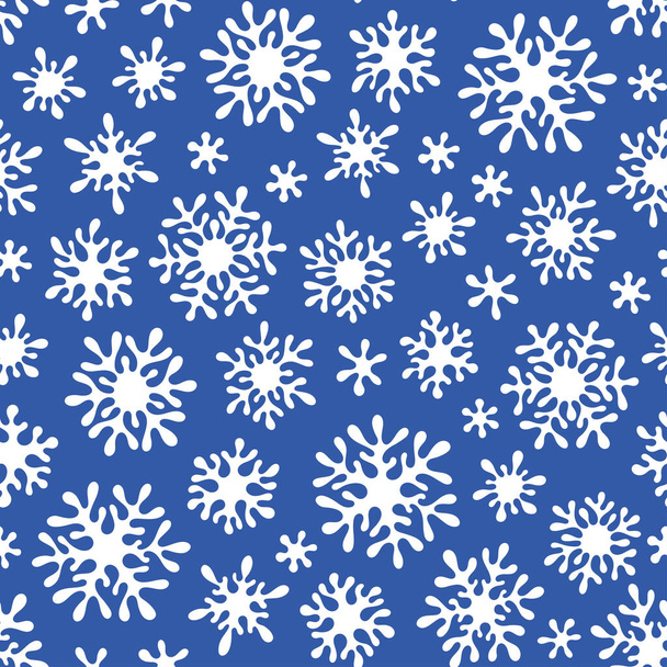 Boże Narodzenie bezszwowe doodle wzór z płatki śniegu - Wektor, obraz