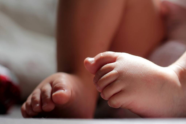 Closeup shot of adorable toddler feet - Фото, зображення