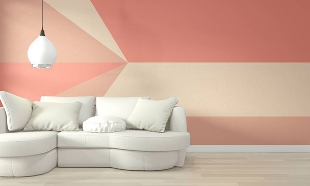 Ideeën van levende koraal woonkamer Geometrische Wall Art Paint Desig - Foto, afbeelding