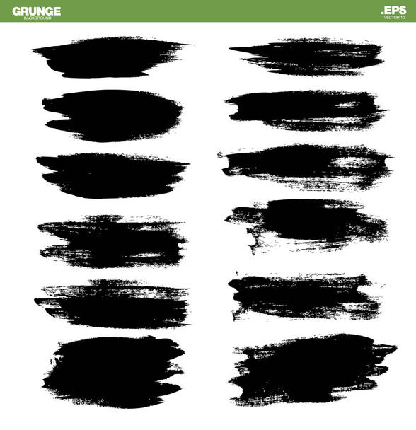 černý grunge tahy štětcem na bílém - Vektor, obrázek