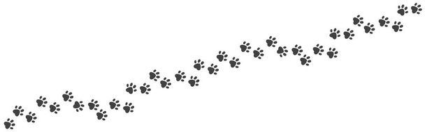 Huella de pata. Silueta de pista de paseo para gatos y perros, textura de estampado de patas de animales salvajes y mascotas. Vector cachorro y gatito pata camino plantilla
 - Vector, Imagen