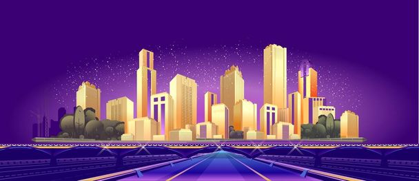 road to the big city - Vector, Image