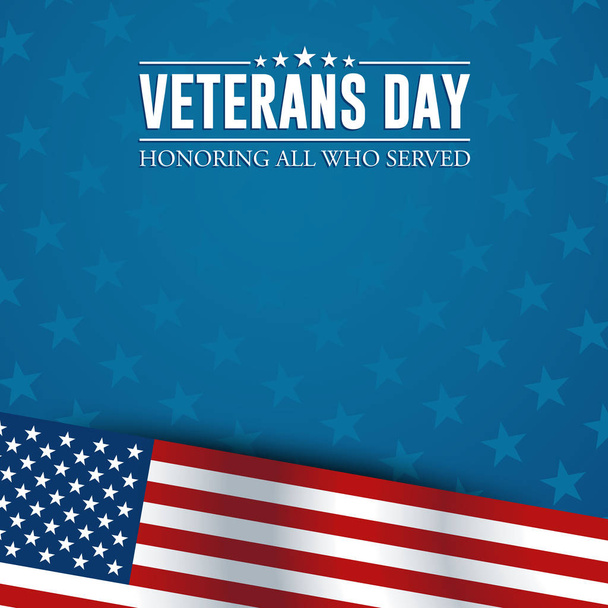 Modern Veterans Day Celebration Background Header Banner Blue and Red Color For Personal and all Business Company with High end Look - Vektor, kép