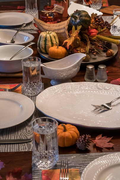 Thanksgiving eettafel. - Foto, afbeelding