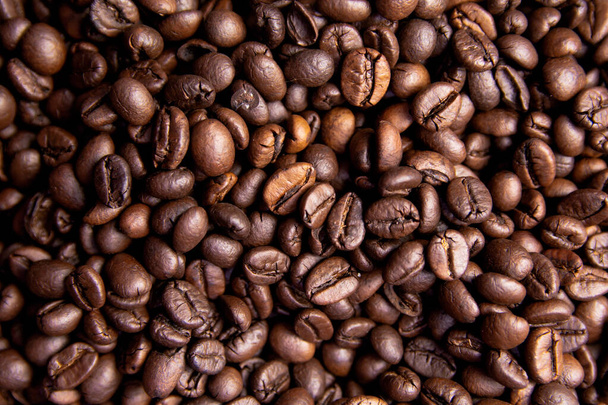 ローストコーヒー豆の背景、ブラウンコーヒー豆のためのuすることができます - 写真・画像