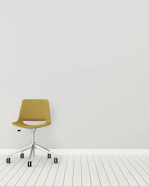 Habitación blanca con silla.Relax espacio en el interiorismo home.scandinavian. -3d renderizado
 - Foto, Imagen