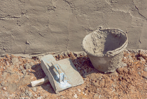 Cement tub, cement bucket, Construction equipmen - Photo, Image