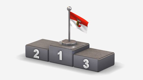 Illustration du drapeau de Salzbourg en 3D sur le podium du vainqueur
. - Photo, image
