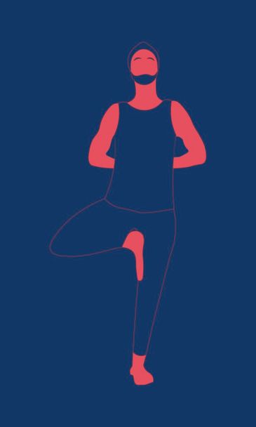 Silhouette or Colorful Contour of Women`s Standing in Various Yoga
