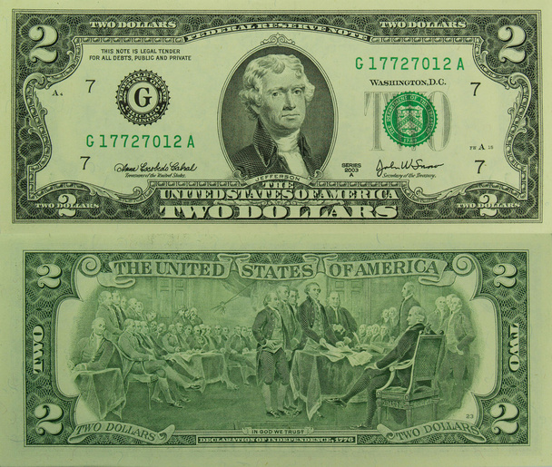 2 ドル紙幣 - 写真・画像