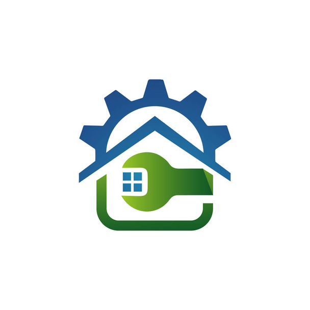 ремонт будинку інструменти для ремонту логотипу та конструкція будинку
 - Вектор, зображення