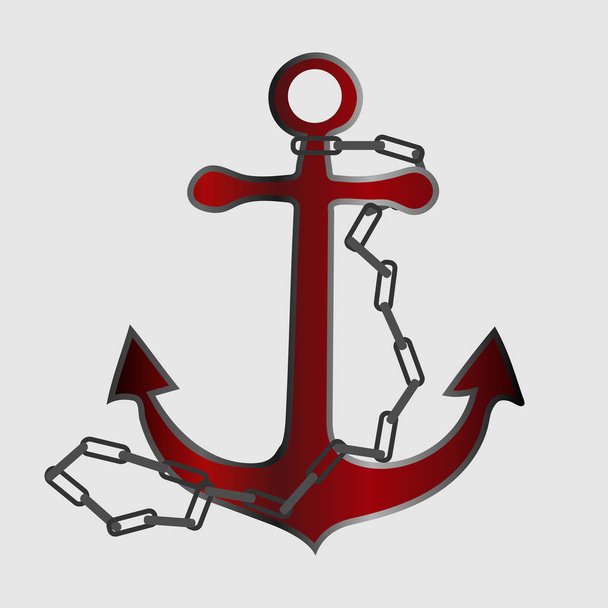 Anchor vector illustration. Anchor tattoo style, drawing for aquatic or nautical theme. Marine sign symbol. Yacht style design. - Vector, Image