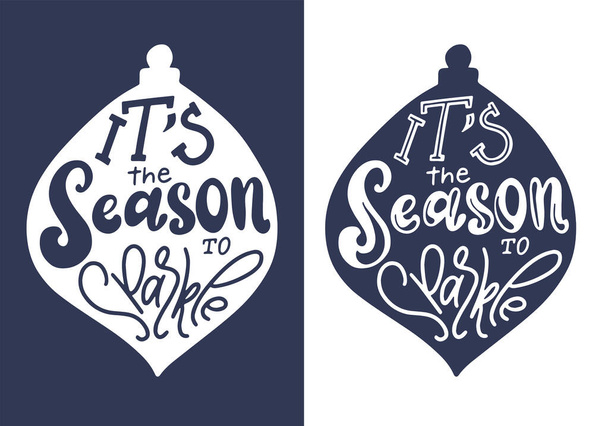 Winter holiday saying. Christmas wishes text for greeting card, poster or print. Lettering qoute with decorative design elements. Vector illustration - Вектор, зображення