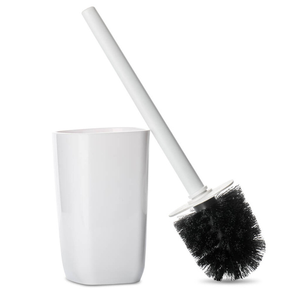 Modern toilet brush with bucket on white background - Photo, Image