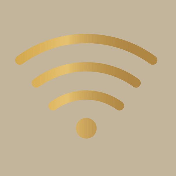 zlatá ikona wifi signálu- vektorová ilustrace - Vektor, obrázek