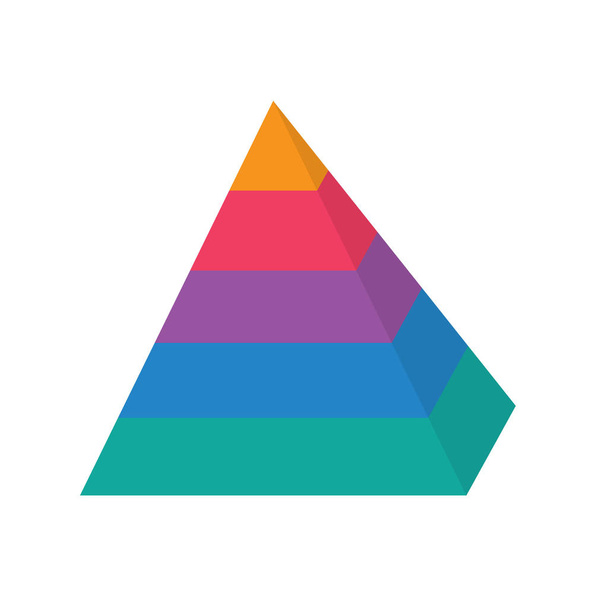 kolorowy wykres piramidy poziomu ikony- wektor ilustracji - Wektor, obraz