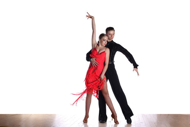 Latino dancers in ballroom isolated on white - Zdjęcie, obraz