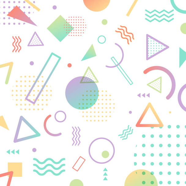 Patrón abstracto pastel color formas geométricas elementos memphis
  - Vector, Imagen