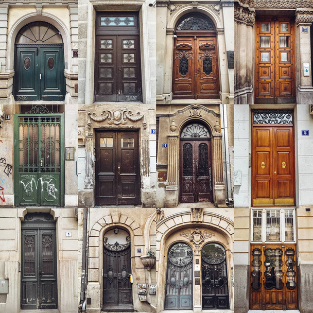 Poster with Vintage Wooden Doors in Belgrade - Foto, Bild