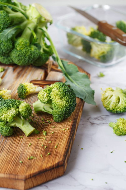 Fresh green broccoli. Organic food. green vegetables - Photo, Image