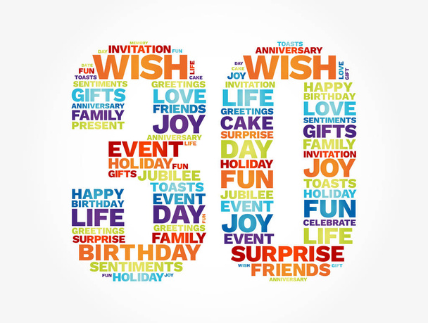 Happy 30th birthday word cloud collage concept - Vector, Image